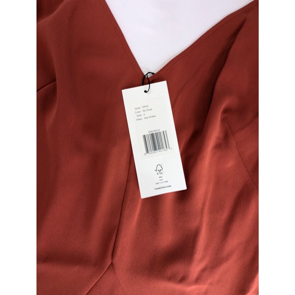 Thakoon Rust Sleeveless Midi Slip Dress Size 2 - Picture 6 of 16